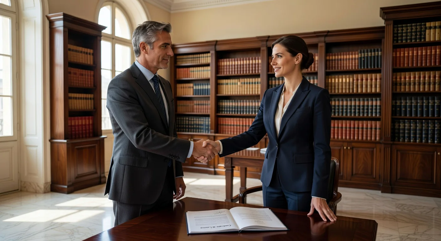 Signing Italian work contract agreement