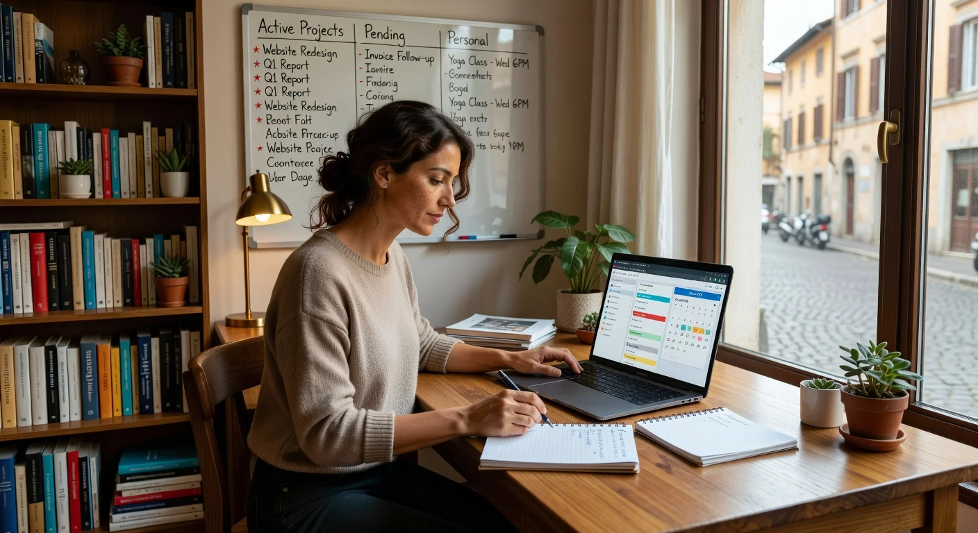 Autonomous worker balancing tasks in home office