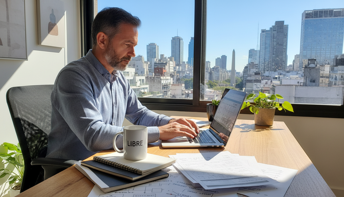Freelancer working independently at home