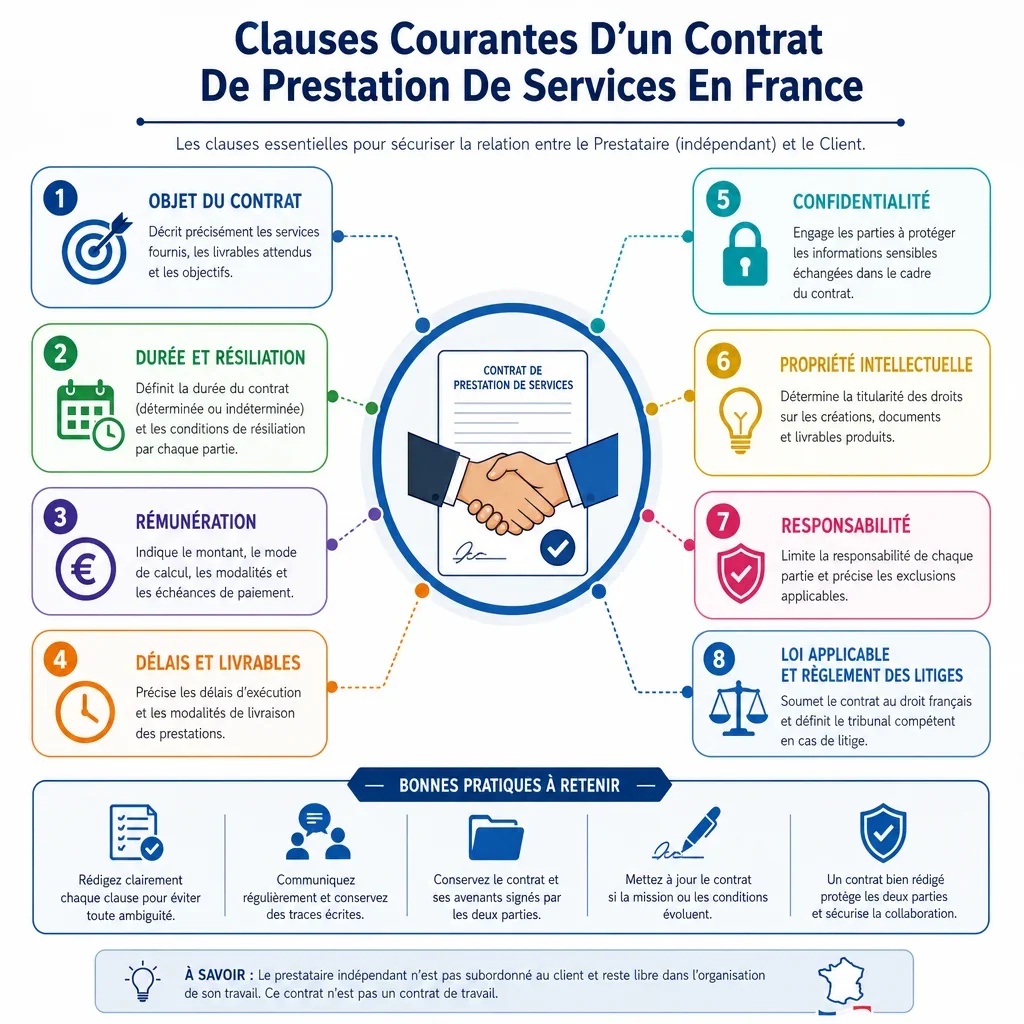 Clauses courantes d’un contrat de prestation de services