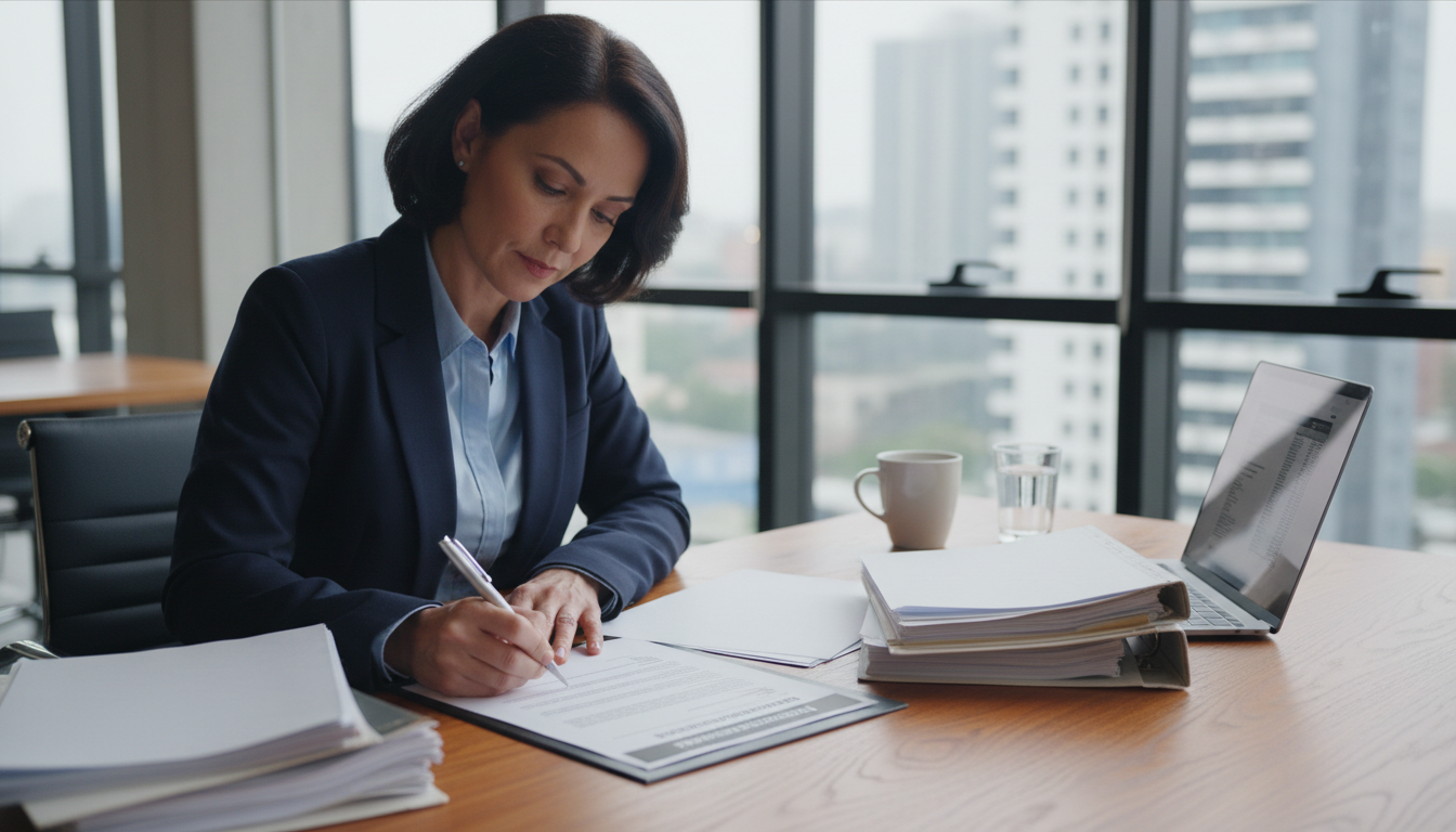 Professional signing contract document