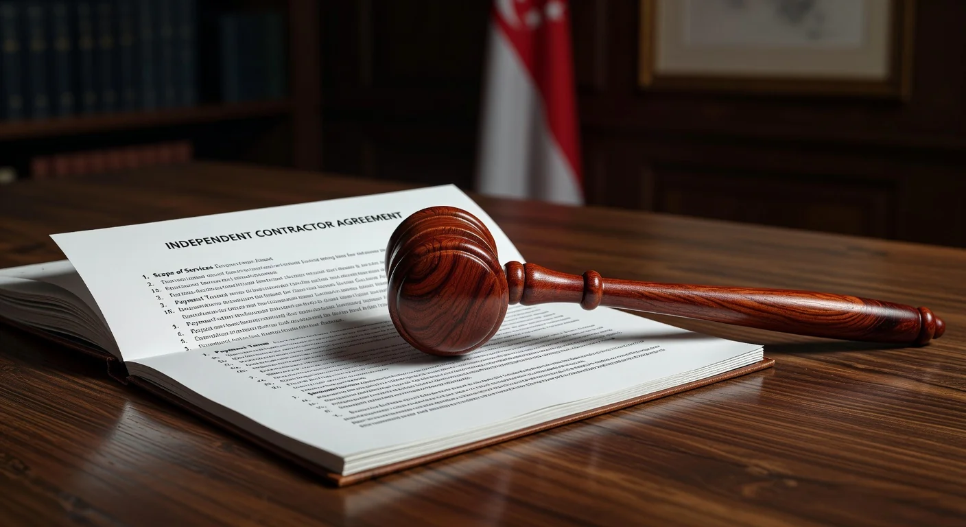 Gavel and contract on desk