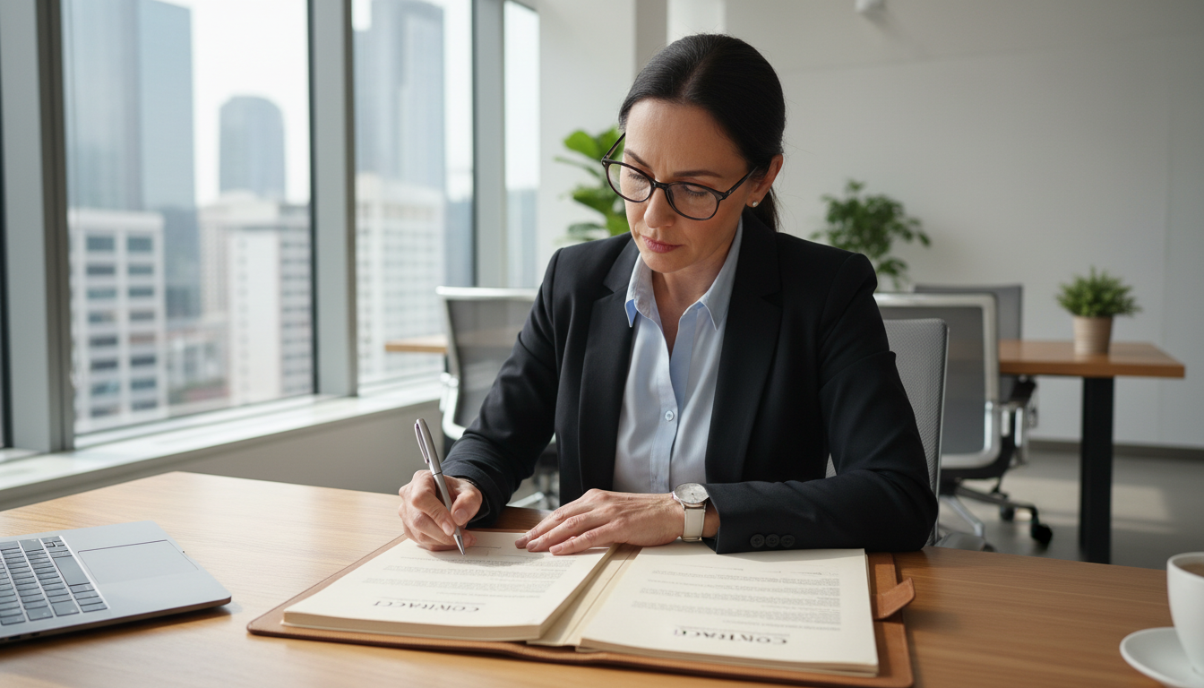 Professional signing contract