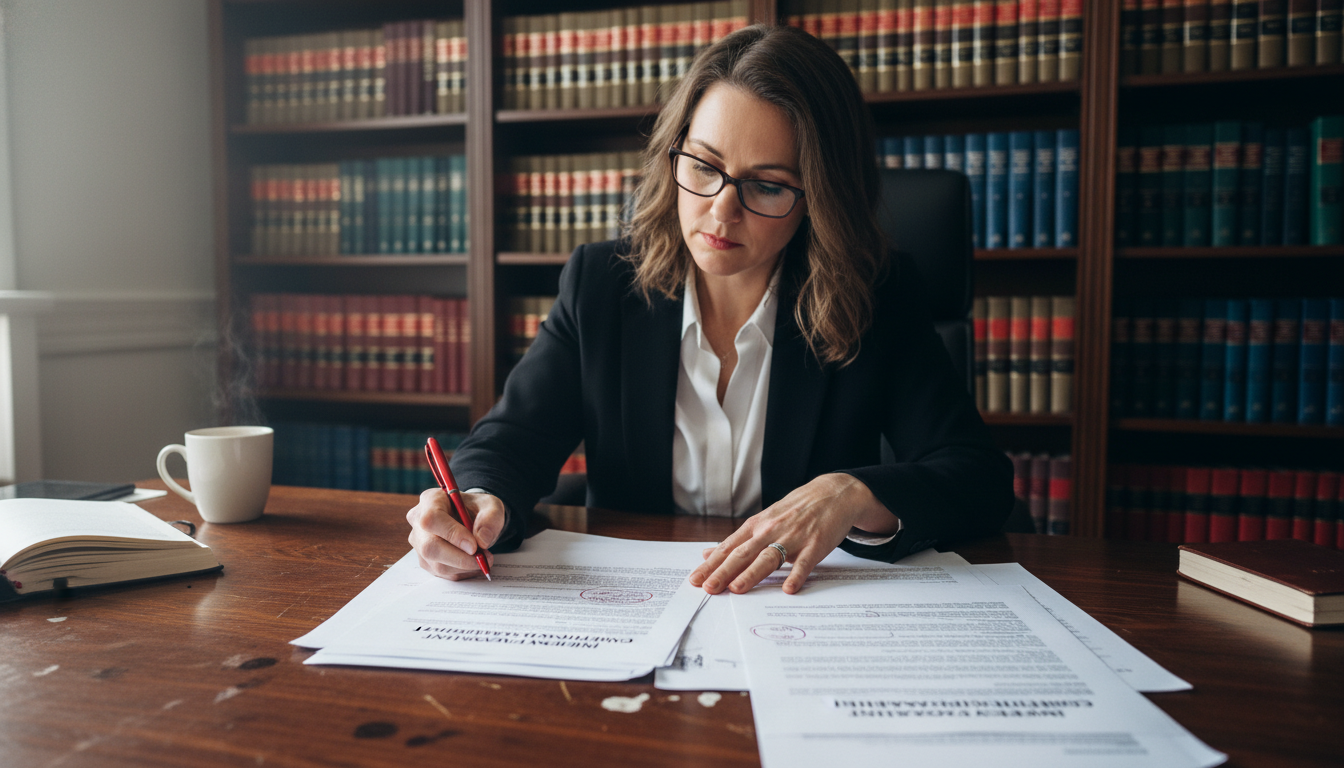 Reviewing legal paperwork