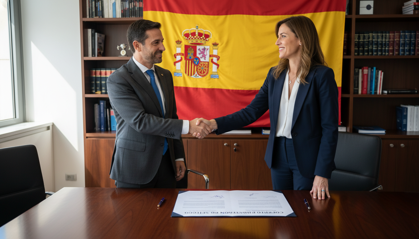 Signing professional services agreement in Spain