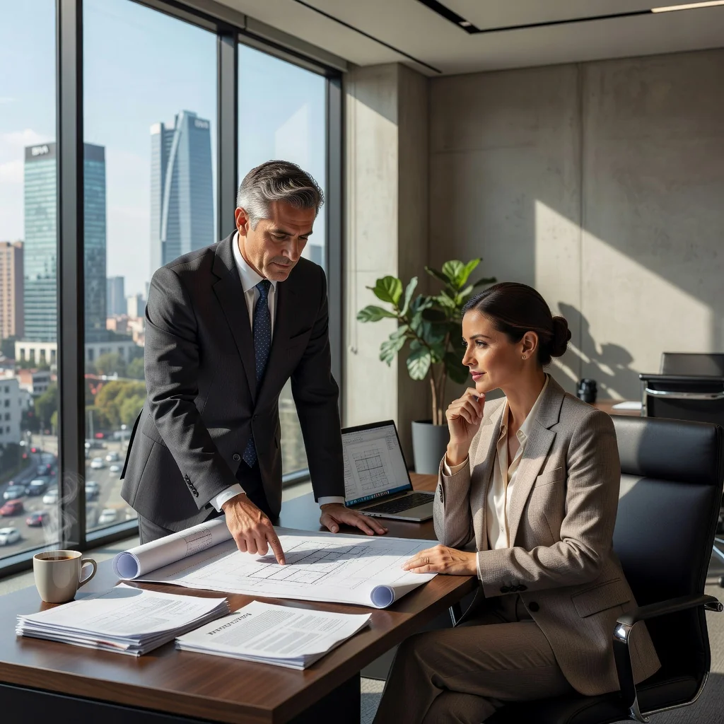 A professional service contract in Mexico typically involves hiring independent professionals for specific services, such as consultants, freelancers, or experts. The hero image should depict a professional adult in a modern Mexican office setting, perhaps a consultant shaking hands with a client or working on a laptop, symbolizing the agreement for professional services without showing any documents.