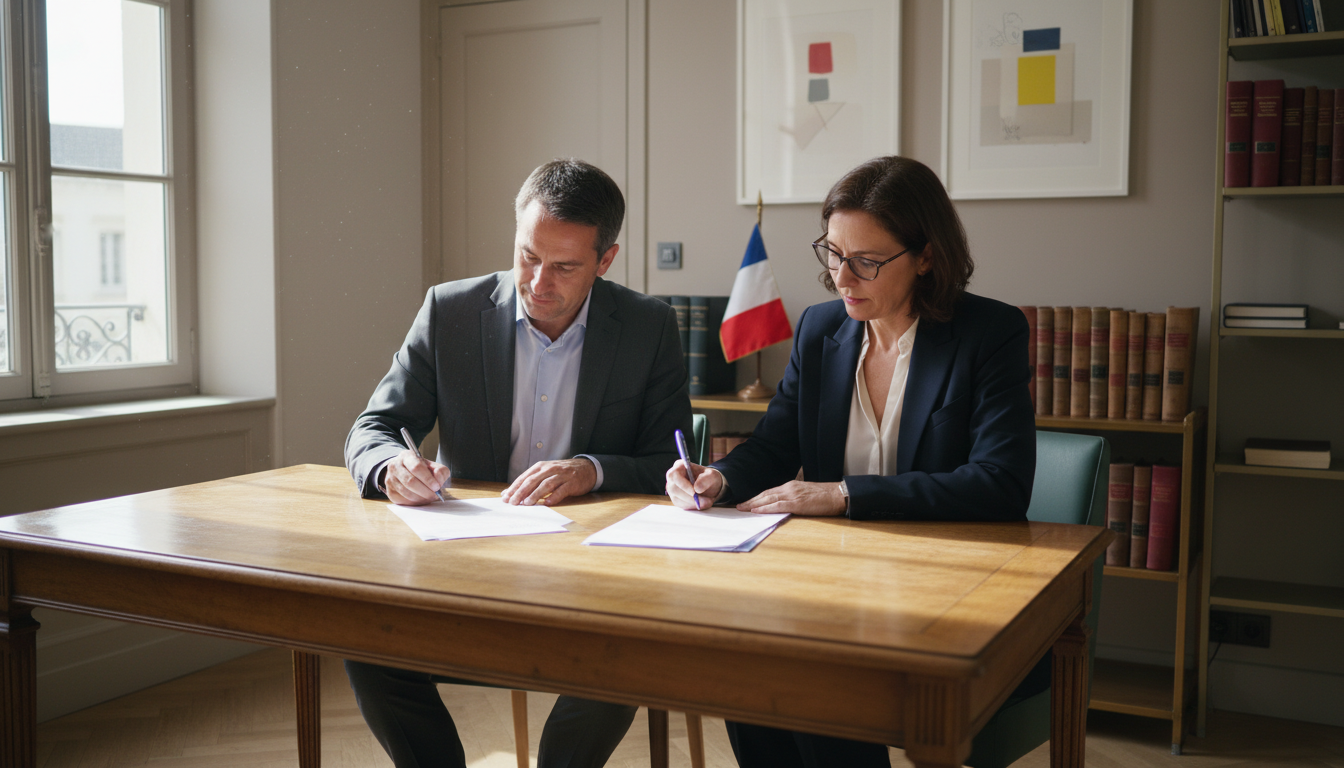 French legal contract signing