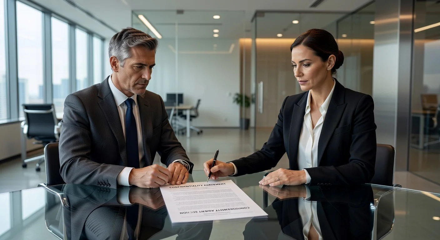 Professional signing employment contract
