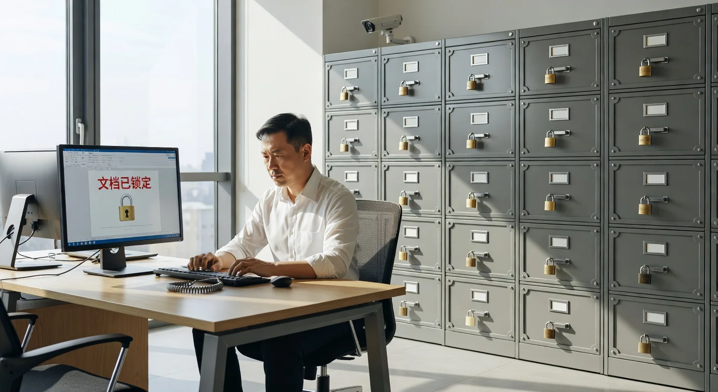 Secure office with locked files
