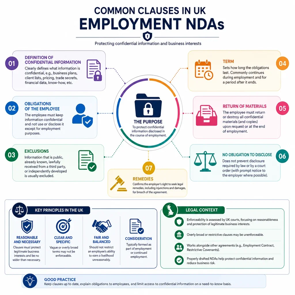 Common Clauses in UK Employment NDAs