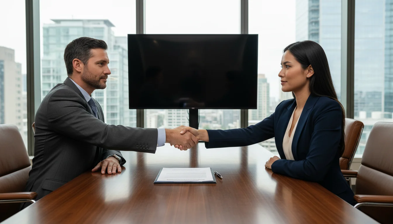 Business handshake sealing agreement