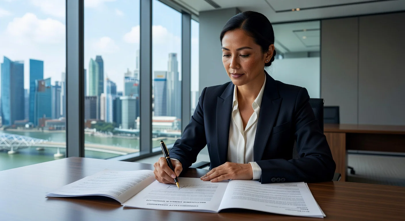 Professional signing employment contract