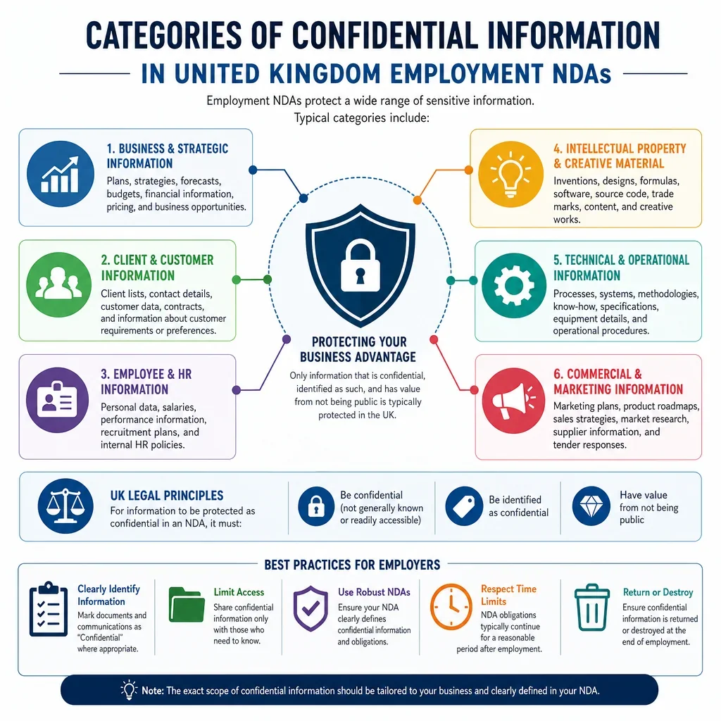 Categories of Confidential Information in Employment NDAs