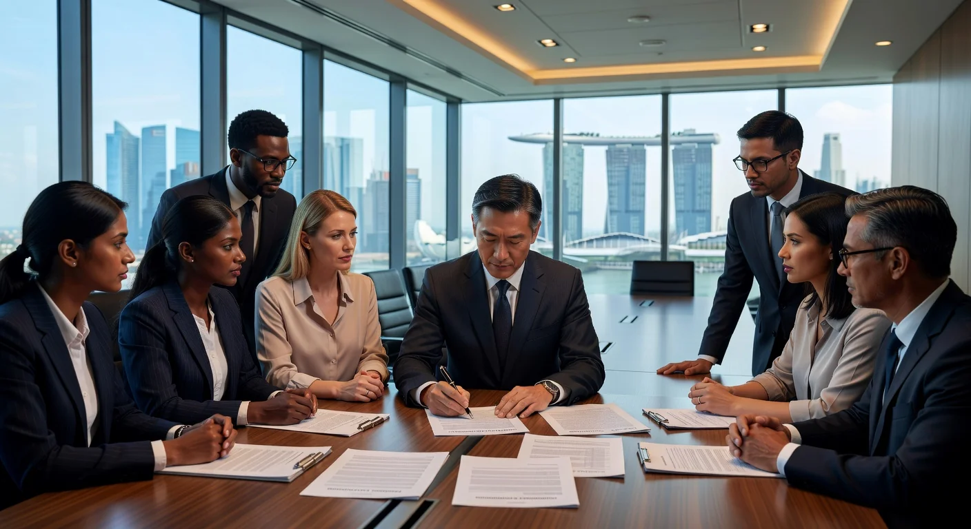 Professional signing employment contract