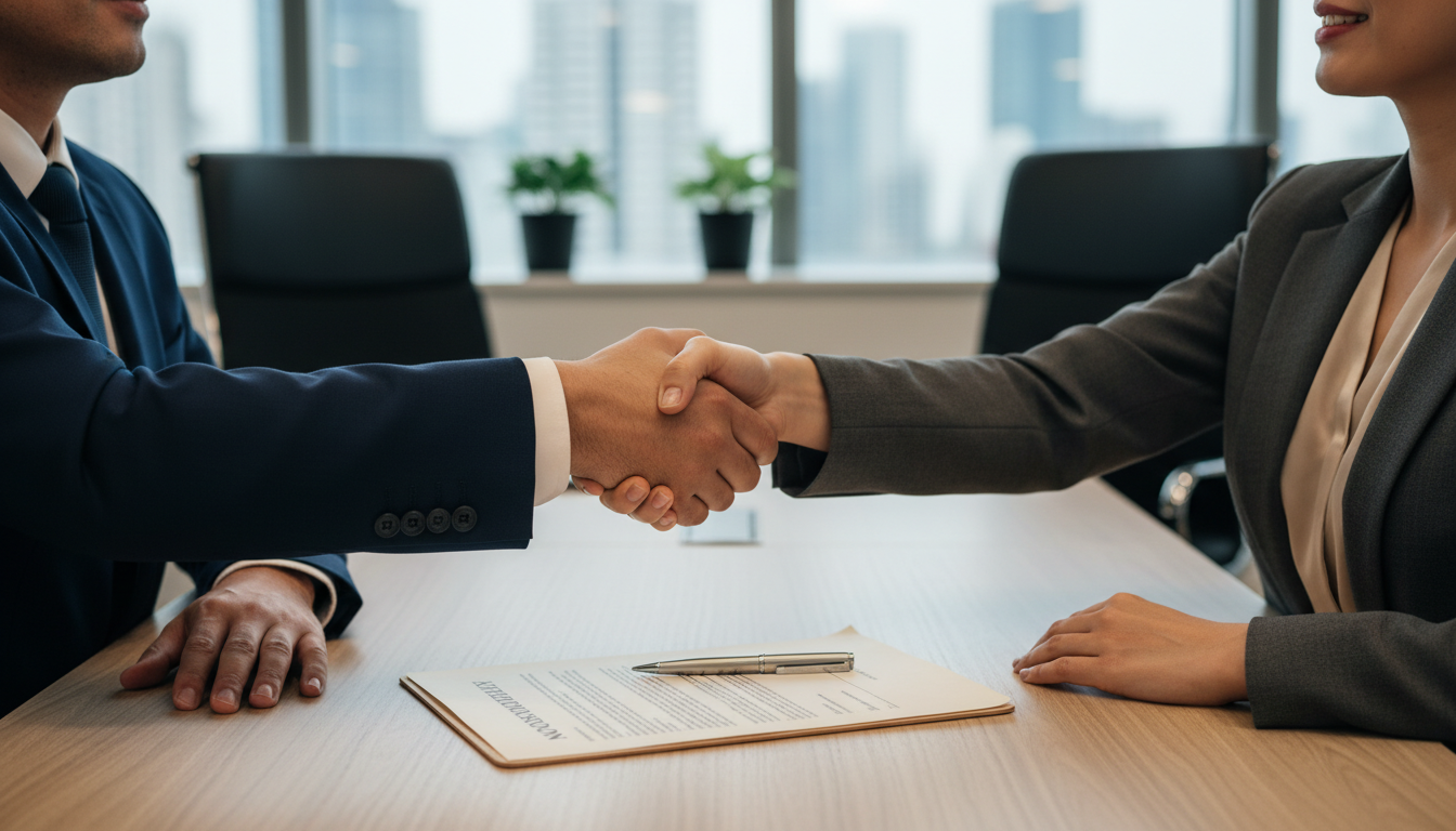 Handshake sealing NDA employment agreement