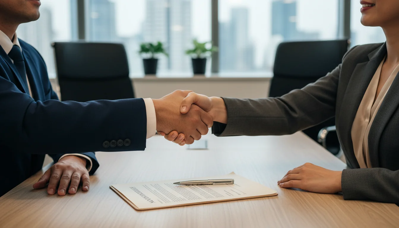 Handshake sealing NDA employment agreement