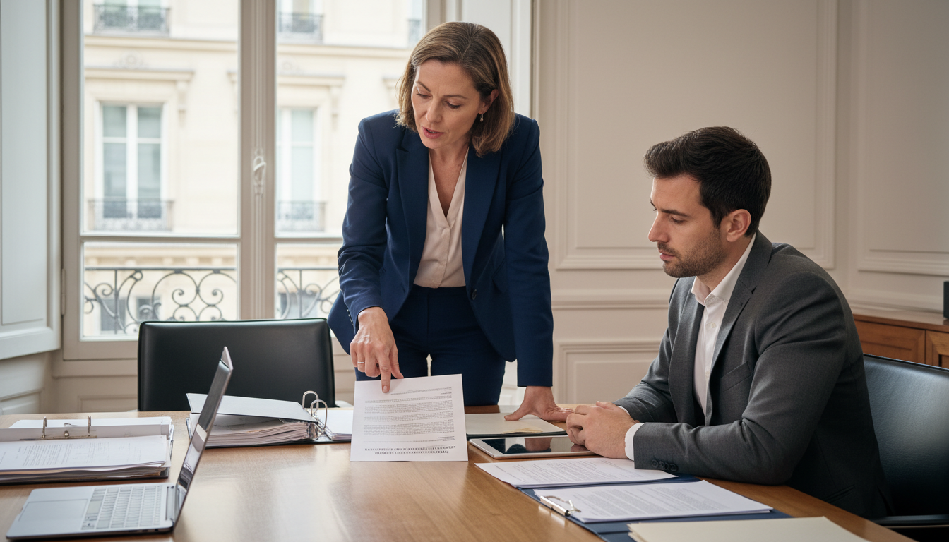 French lawyer explaining NDA clause