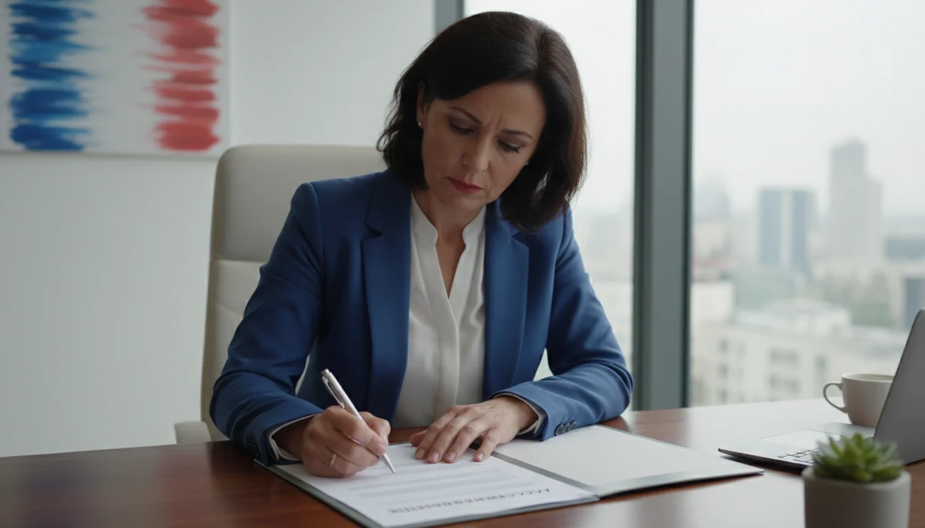 Professional signing employment contract
