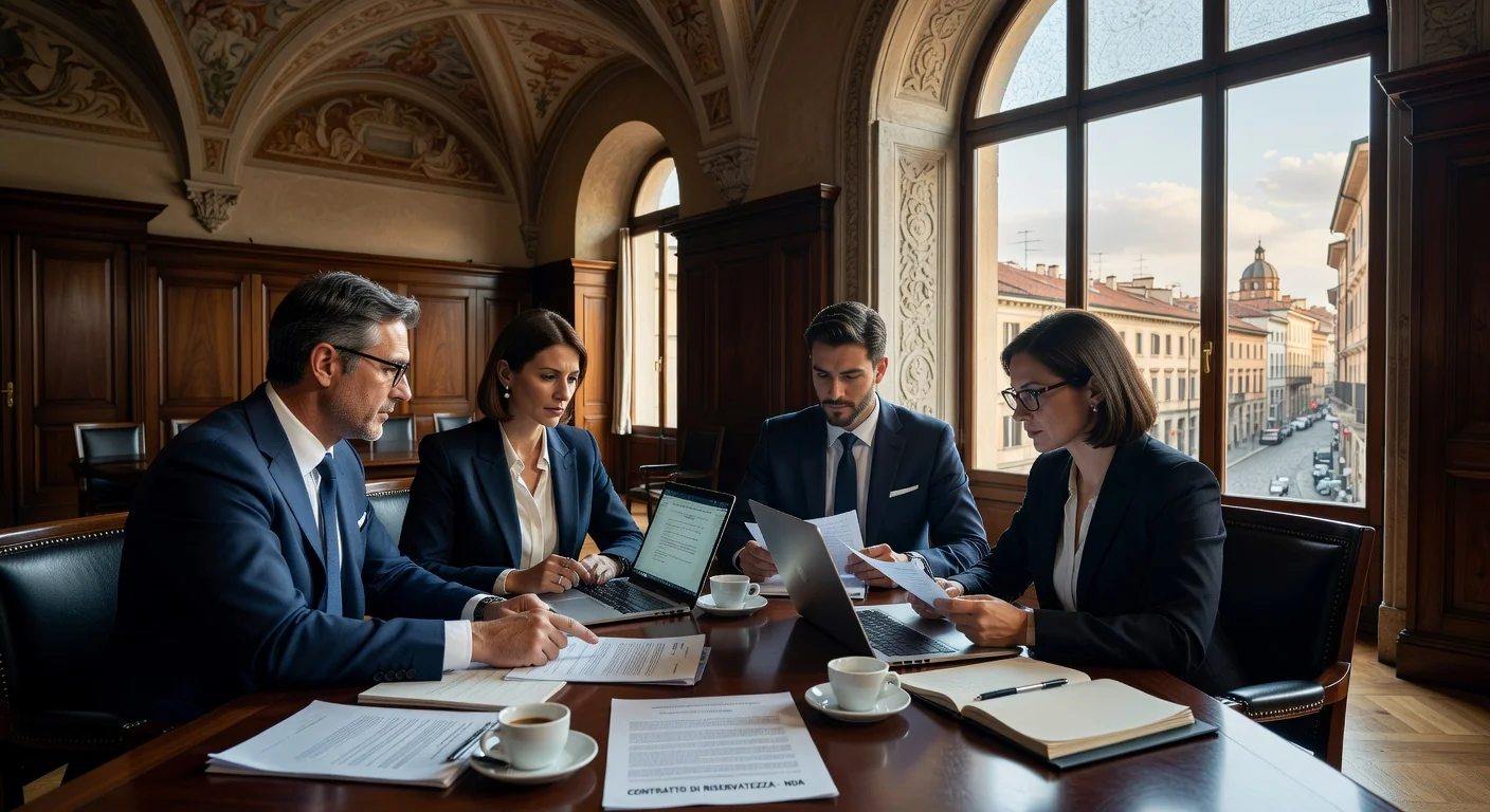 Business meeting discussing workplace NDA