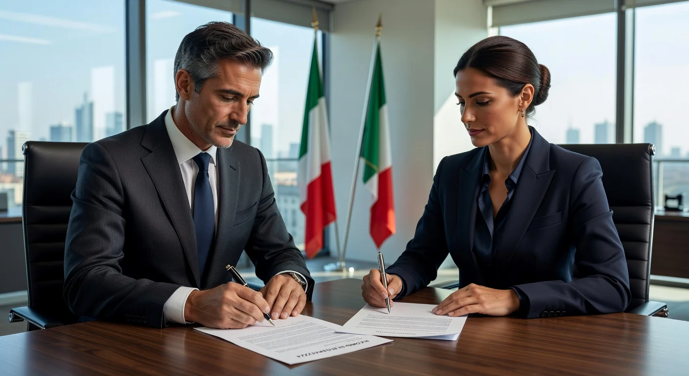 Italian professionals signing NDA contract