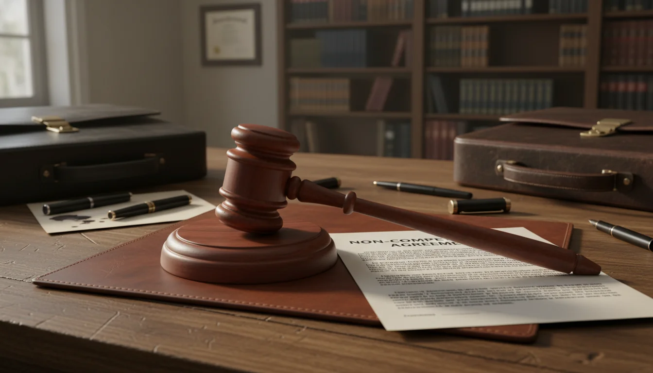 Gavel and legal documents on desk