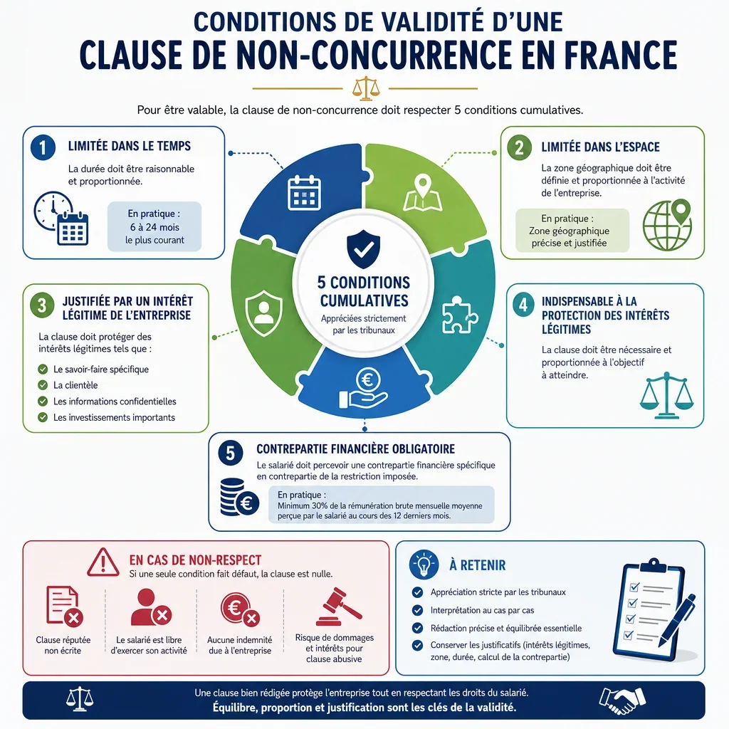 Conditions de validité d’une clause de non-concurrence