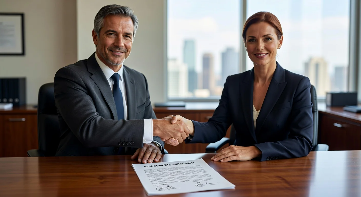 Handshake sealing non-compete deal