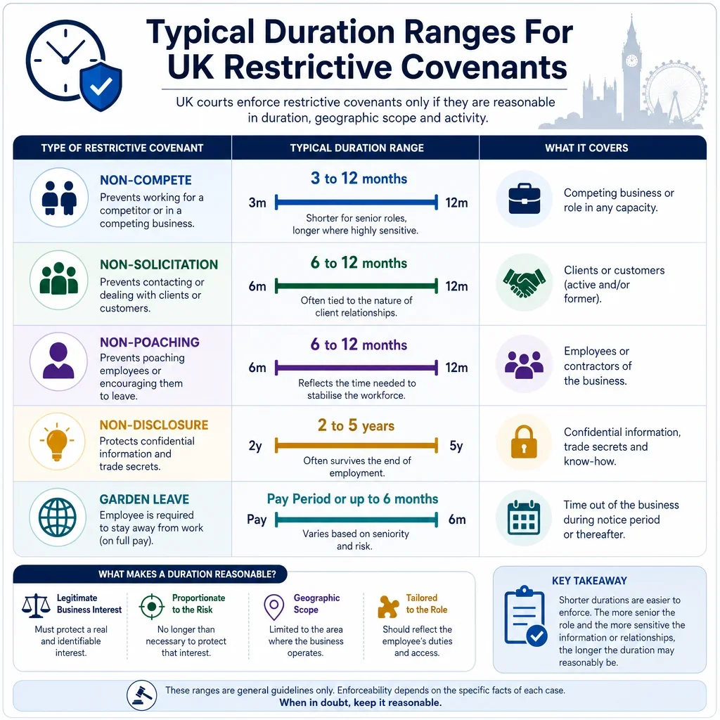 Typical Duration Ranges for UK Restrictive Covenants