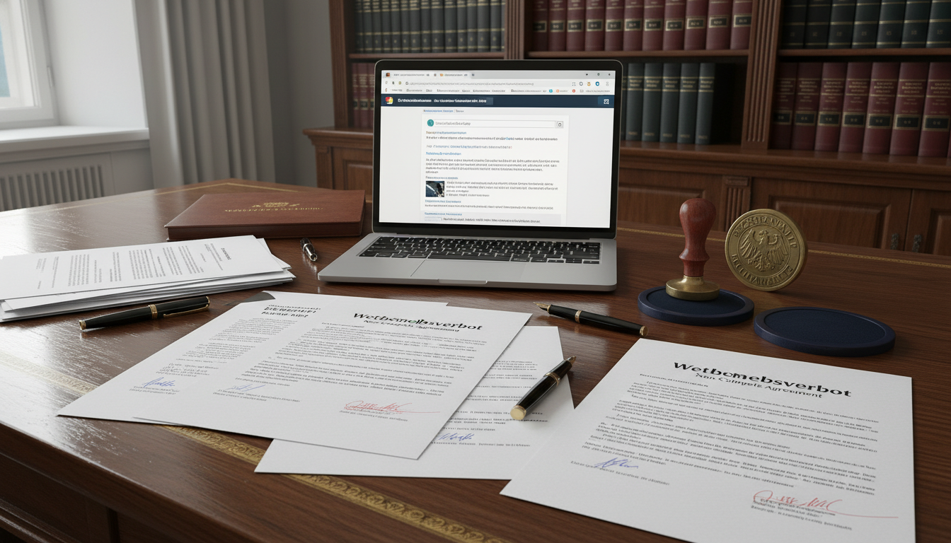 German legal documents on desk