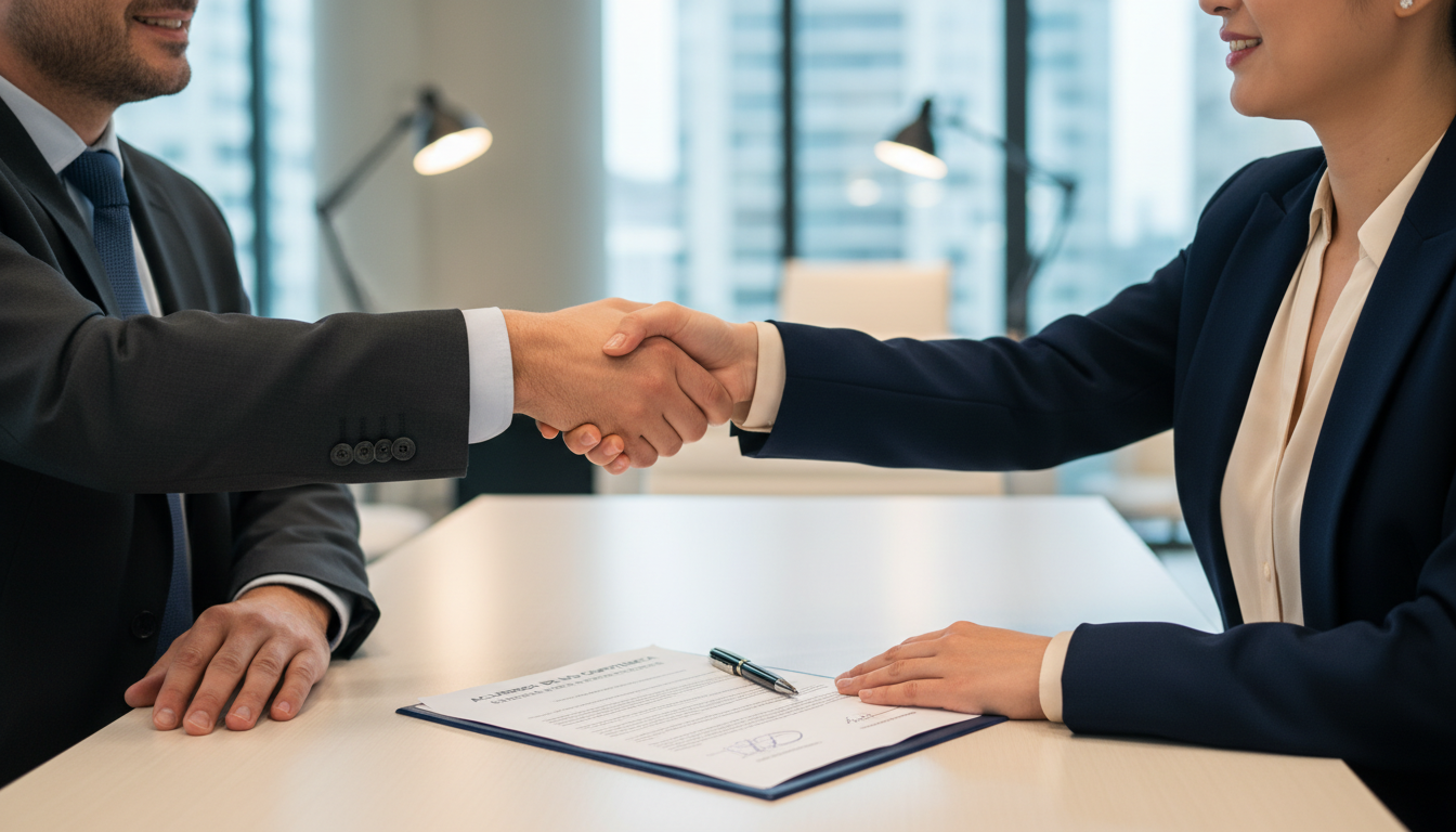 Handshake sealing non-compete agreement