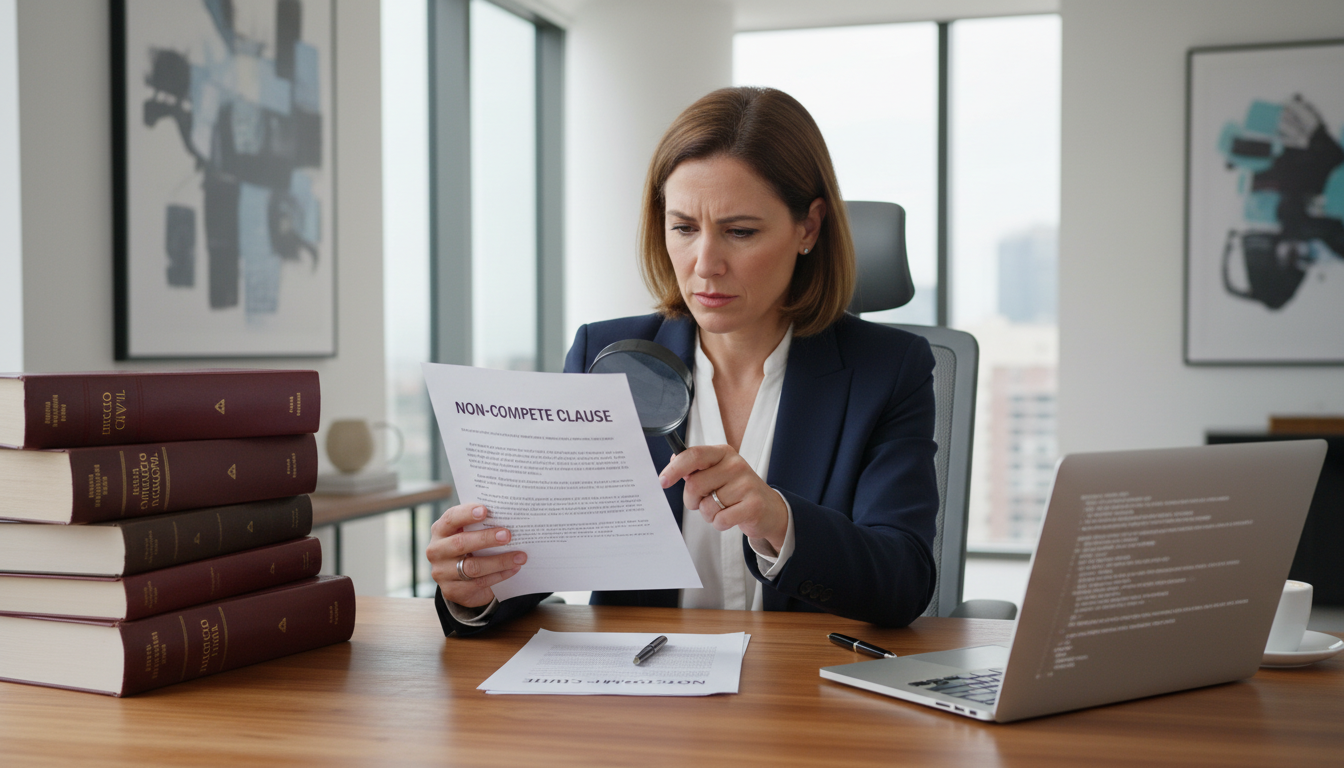 Spanish lawyer reviewing contract