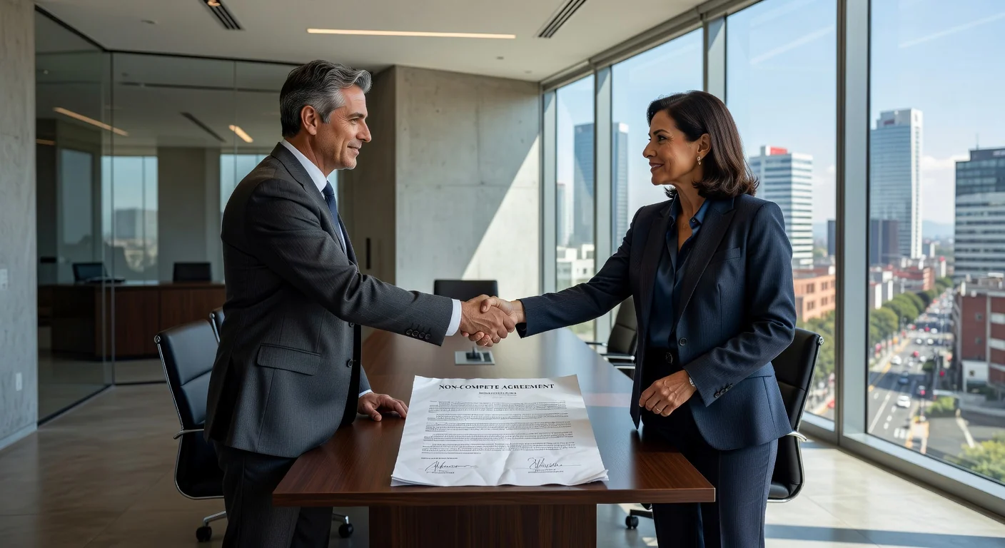 Business handshake over contract