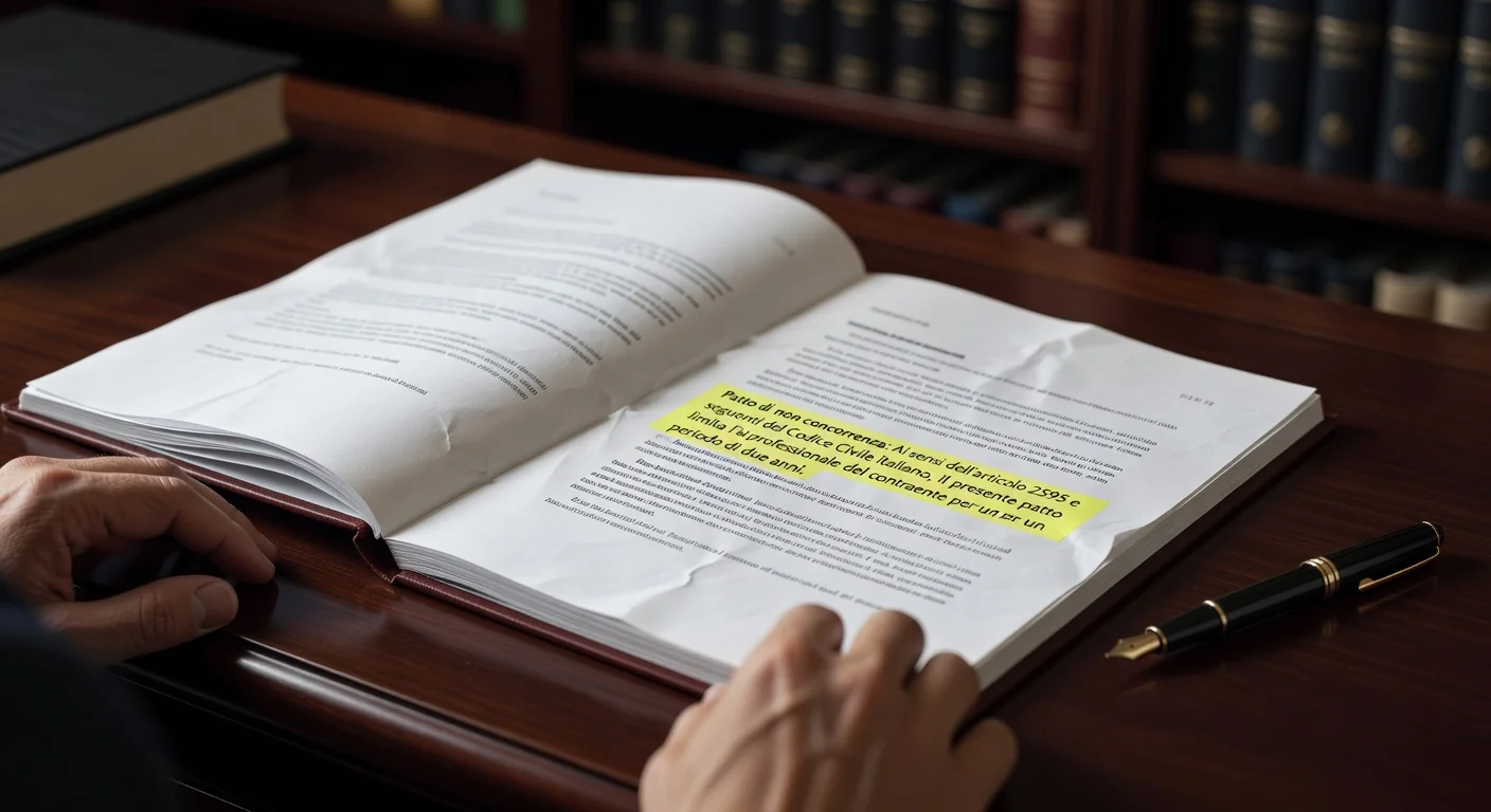 Non-compete clause highlighted in document