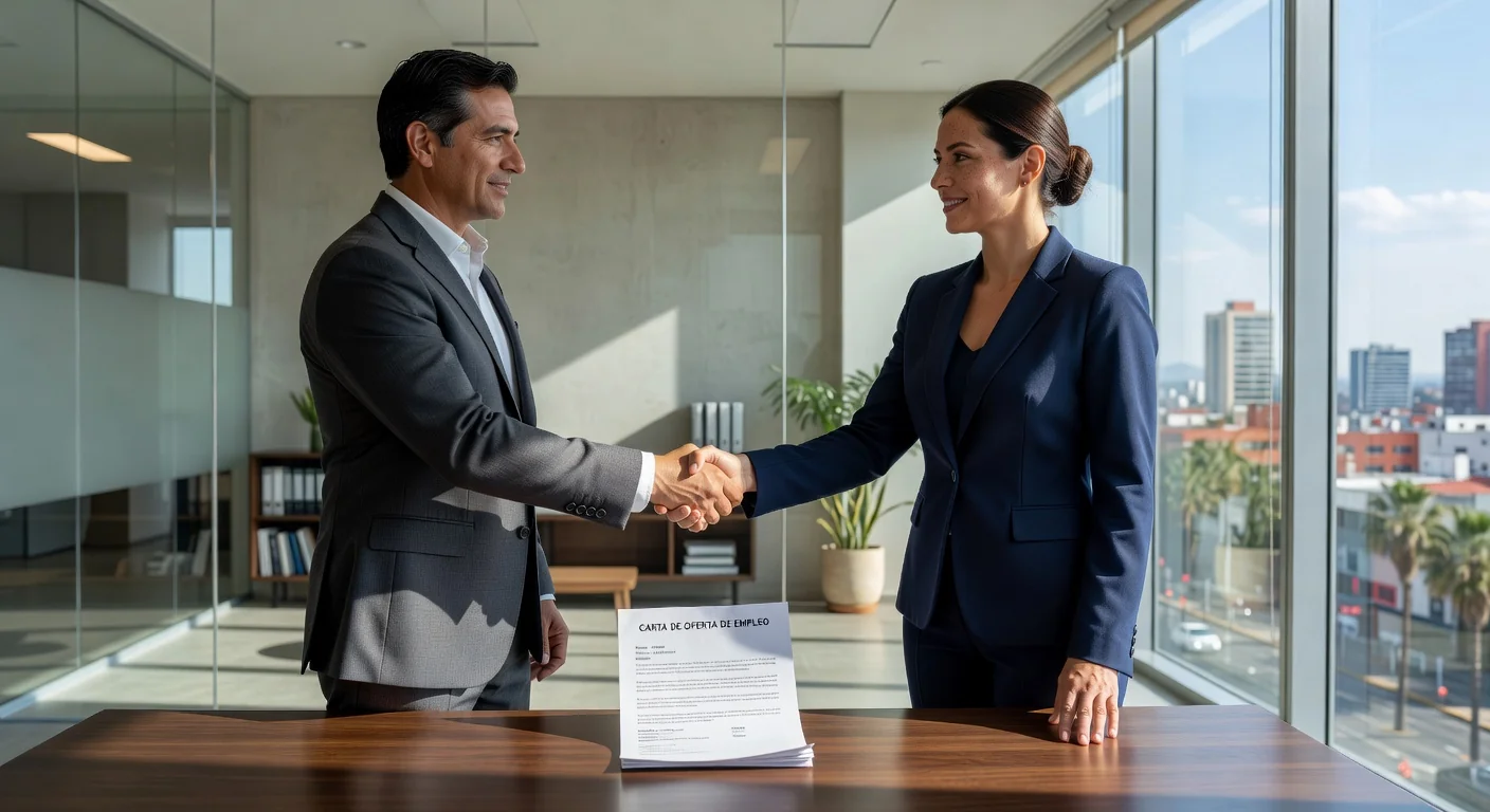 Professional shaking hands in office