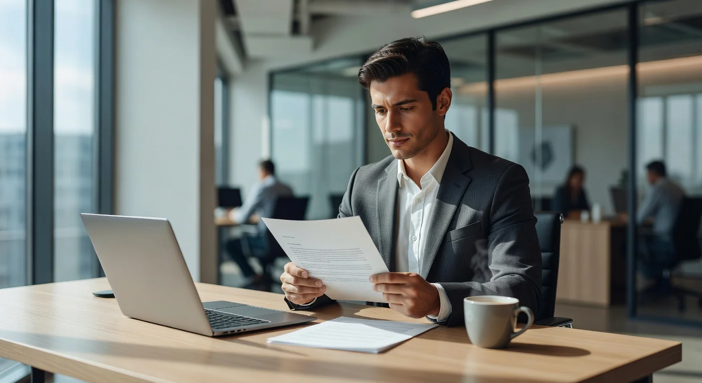 Professional reviewing job offer letter
