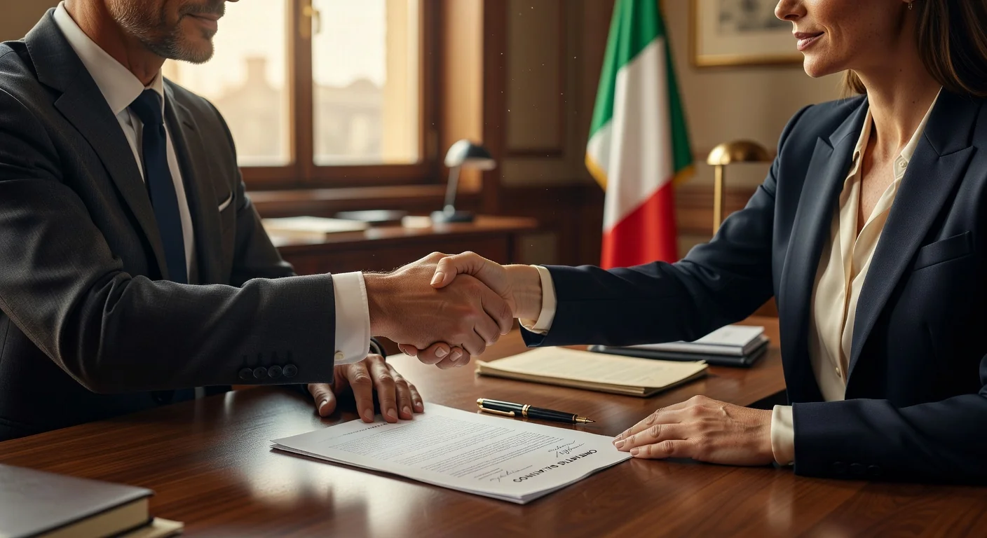 Signing employment contract in Italy