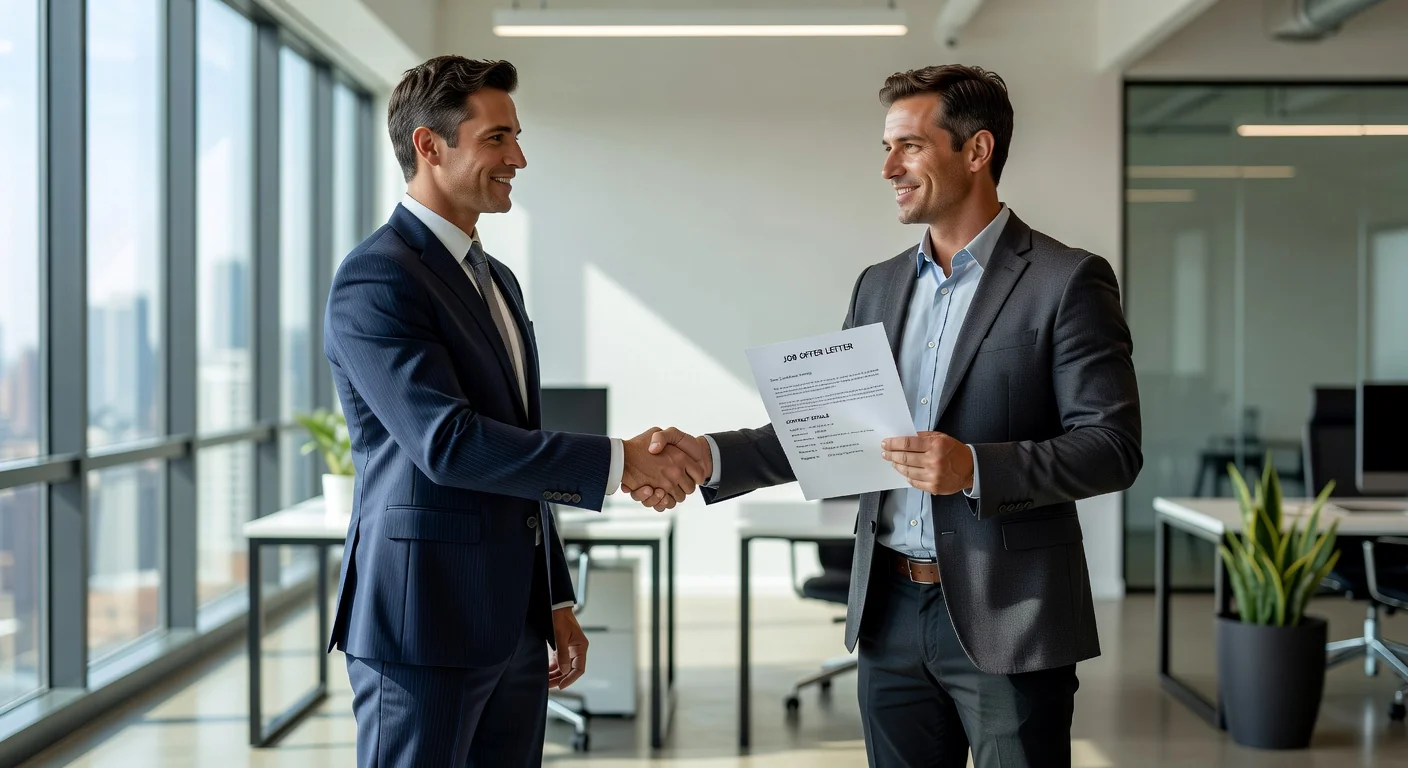Professional shaking hands over contract