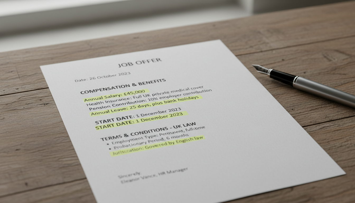 Key components of offer letter