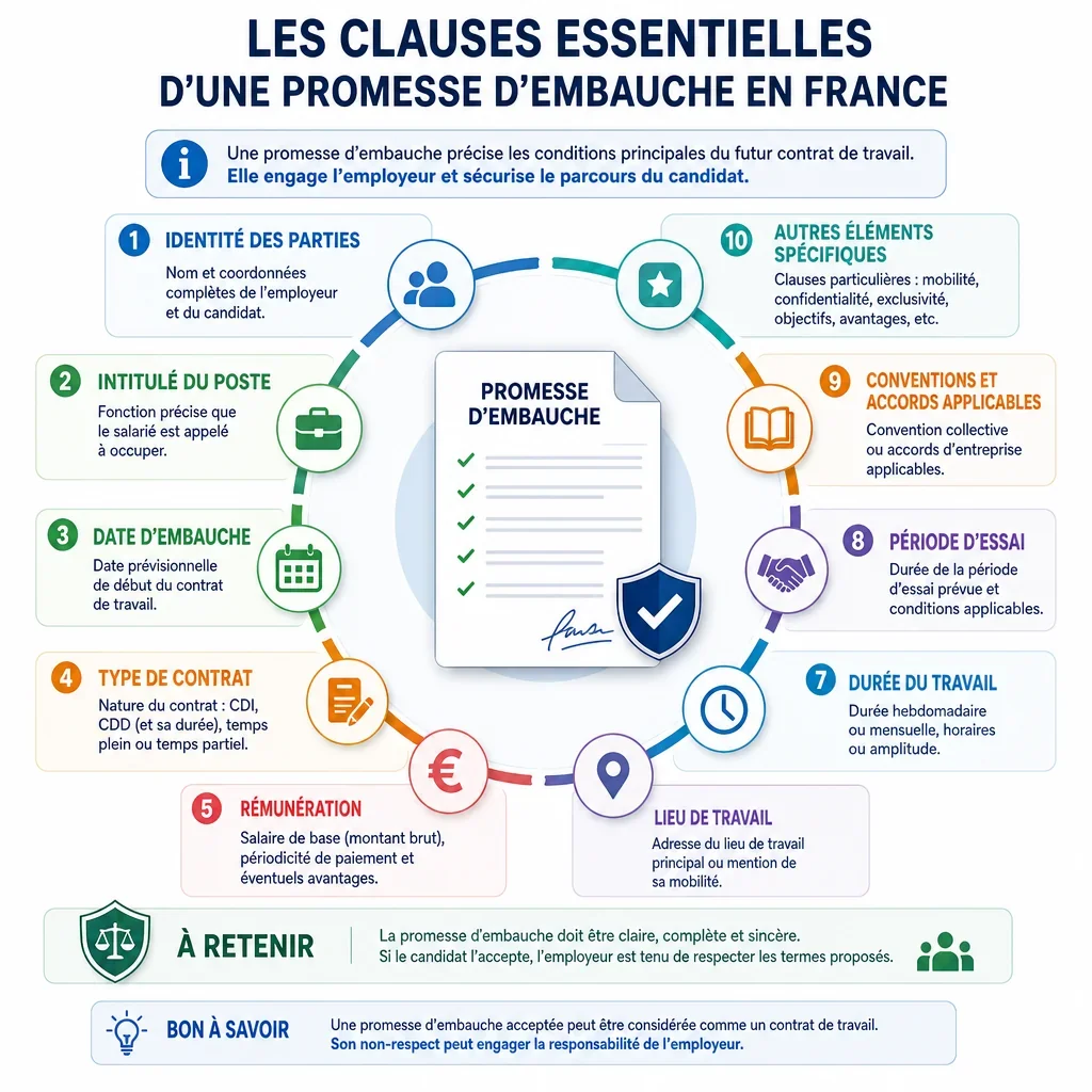Clauses essentielles d’une promesse d’embauche