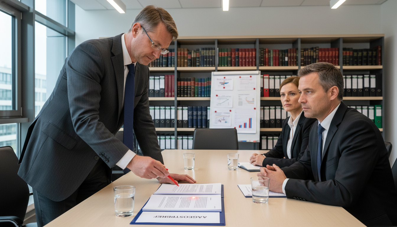 Lawyer explaining contract terms