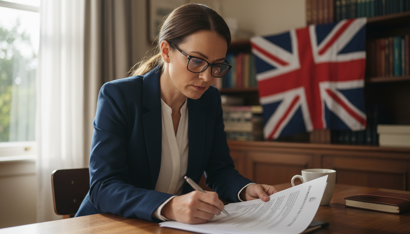 Adult reviewing offer letter terms