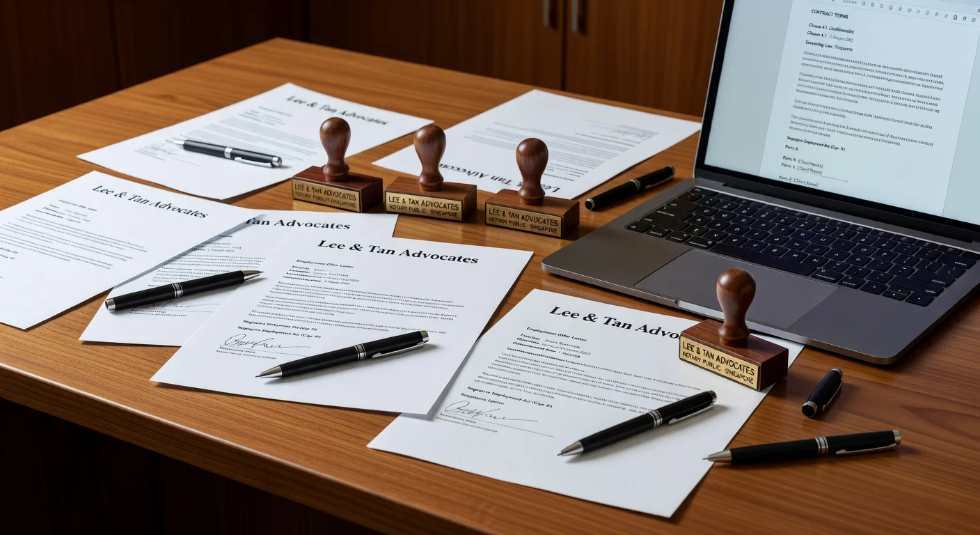 Legal documents on office desk