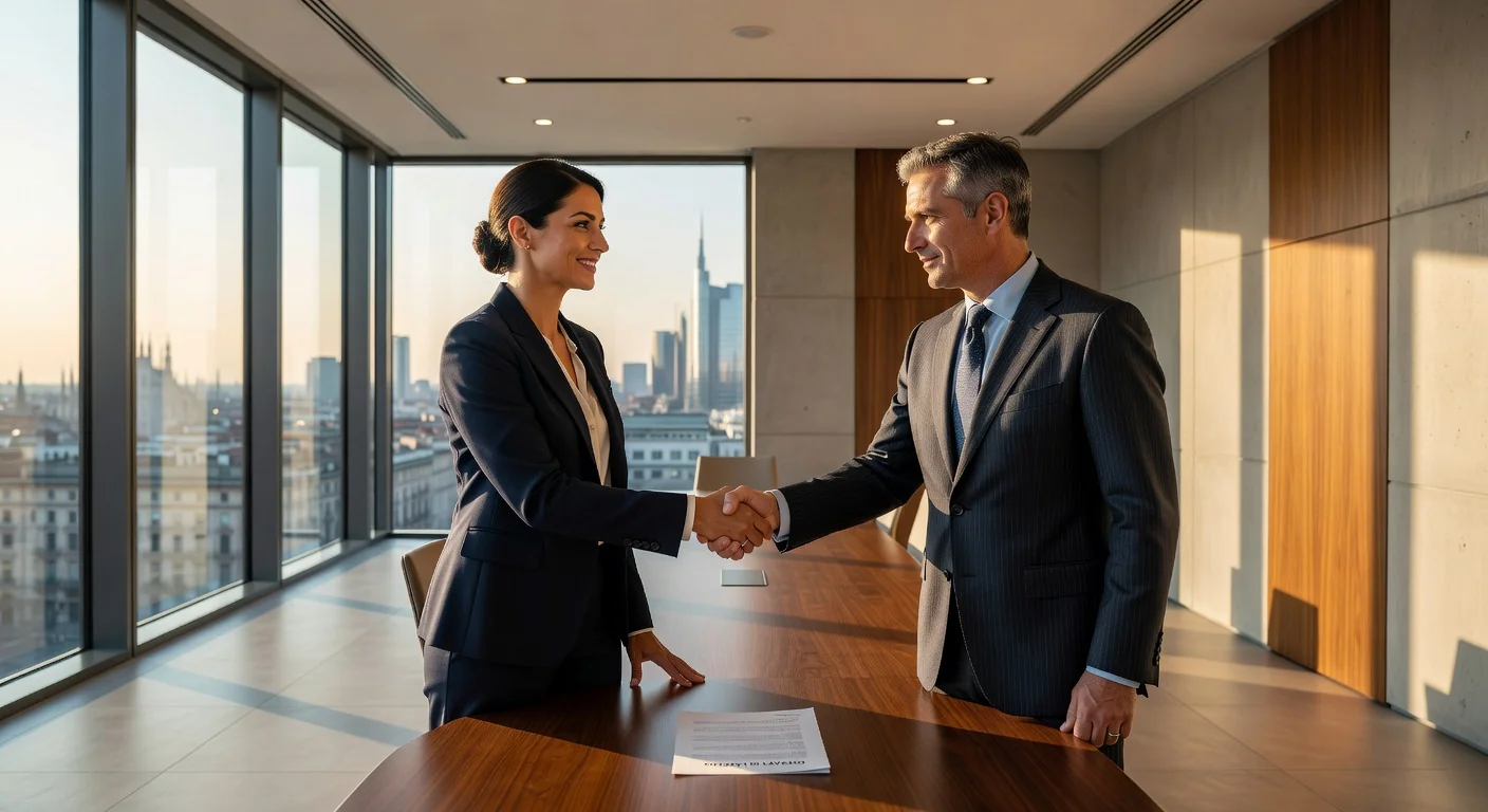 Handshake sealing job offer in Italy
