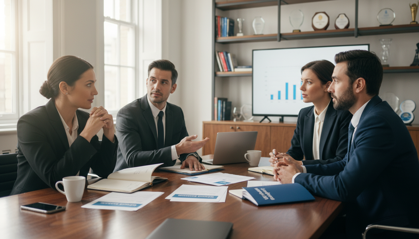 Diverse team discussing policies