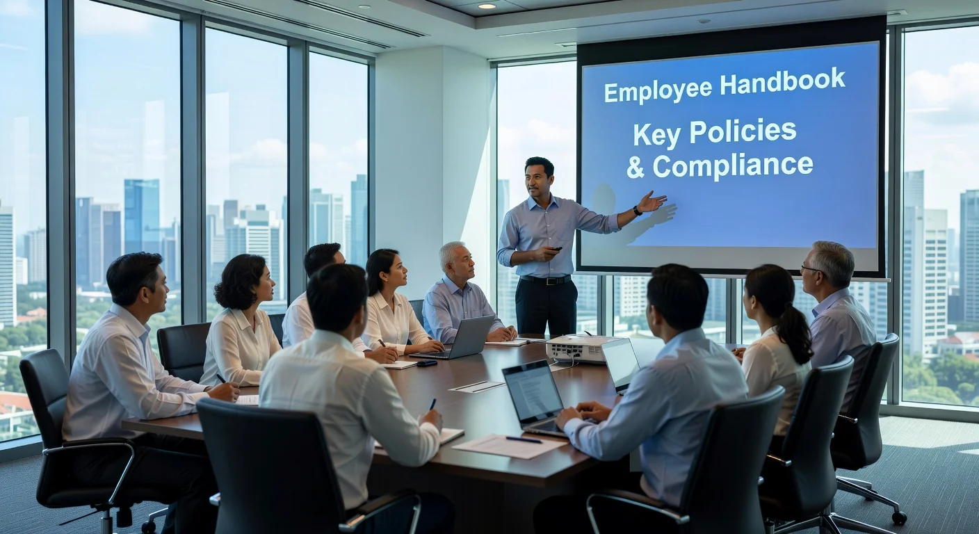 Team training session on handbook policies