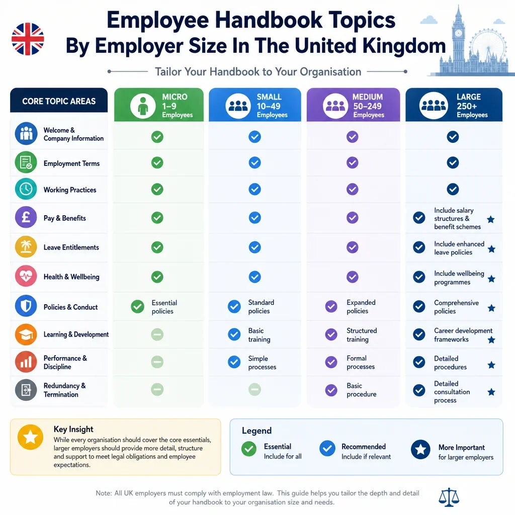 Employee Handbook Topics by Employer Size