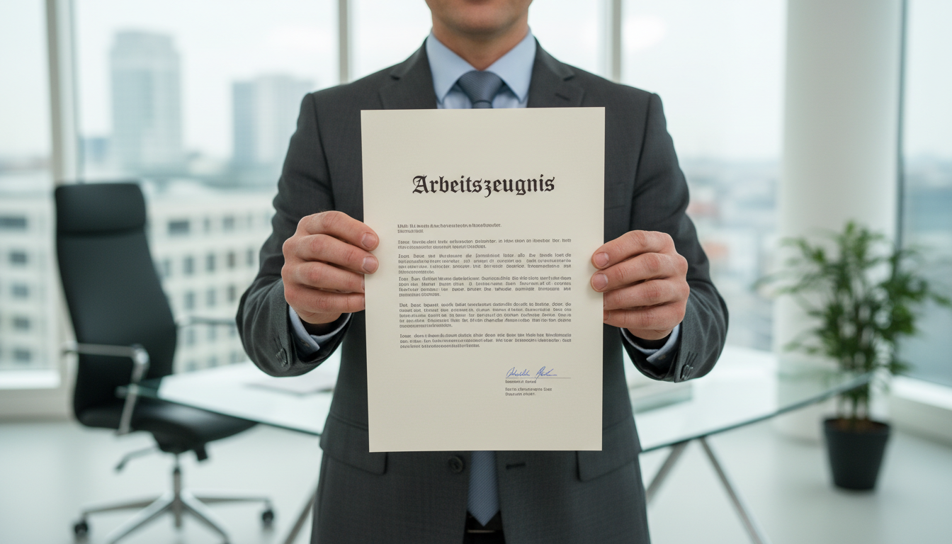 German employment certificate document