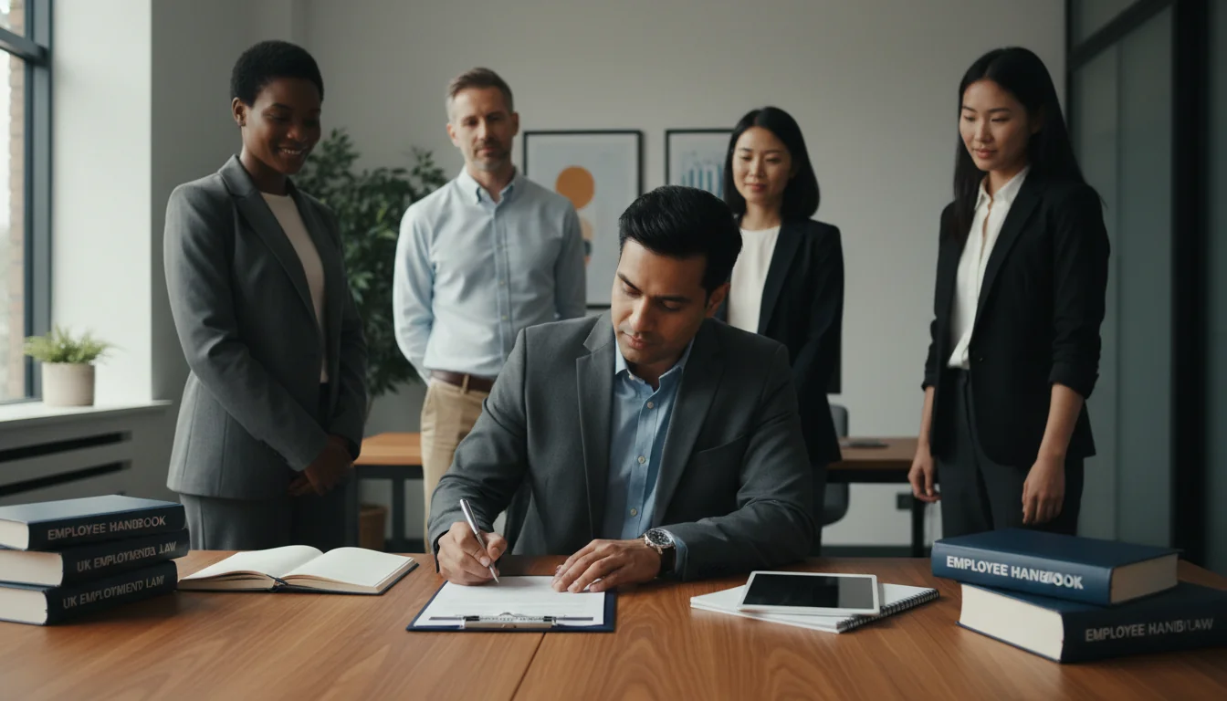 Professional signing employment contract