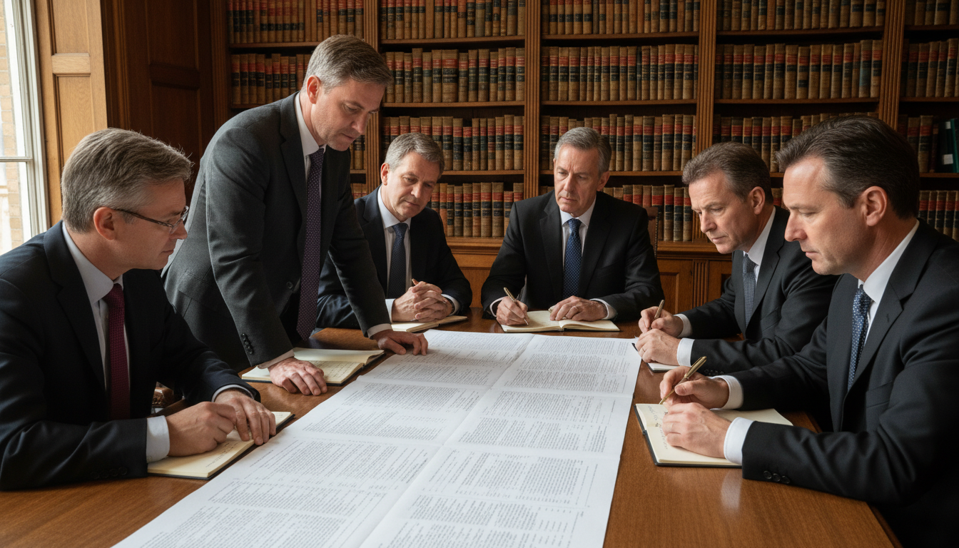 UK legal team reviewing handbook