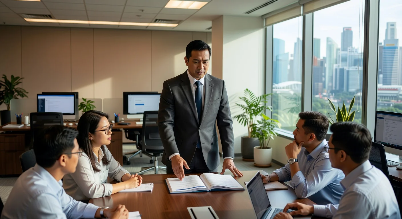 HR manager explaining handbook policies